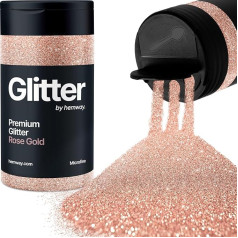Hemway Rose Gold Glitter Microfine 125 g / 4.4 oz Powder Metallic Resin Craft Glitter Flake Sequins for Epoxy Cups, Hair Face Body Eye Nail Art Festival