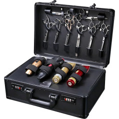 Susoso Portable Barber Case, Hairdresser Travel Barber Hairdresser Organiser Hairdressing Salon Case with Lock Salon Hair Cutting Scissors Box for Hairdressing Stylists, Indoor and Outdoor Use (Black,