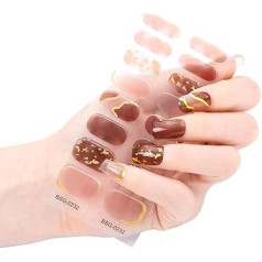 Halbgehärtete Gel Nagellack Aufkleber Modisches Klassische Streifen Wasserfest Selbstklebend Vollständig Umwickelt Gel Nagelkunst Aufkleber