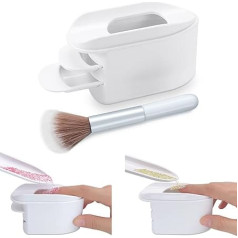 Dip Powder Recycling Tray System with Scoops and Cleaning Brush - Nail Art Accessories Makeup Tool Glitter Saver Container Holder - Nail Tech Must Haves (White)