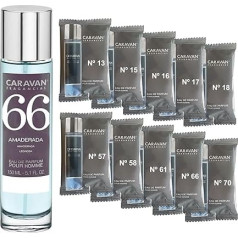 CARAVAN FRAGANCIAS Mens Perfume No.66 150ml + Set of 10 Bottles of Various Male Fragrances by Caravan to Discover New Fragrances