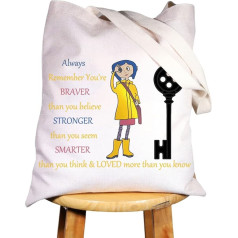WZMPA Co-raline Fans Cosmetic Bag Co-Raline Lovers Gift You Are Braver Stronger Smarter Than You Think Cartoons Makeup Zip Pouch Bag for Women Girls