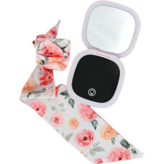 Makeup Mirror with Lights - Double Sided LED Pocket Mirror, 1X/5X Magnification, Travel Mirror, 3 Light Modes, Rechargeable Handheld Mirror for Makeup, Care and Gifts