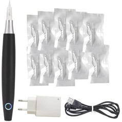 MTSM Wireless Permanent Makeup Machine Pen Rotary Machine Tattoo Pen Eyebrow Pen Tattoo Tool Set 10 Pieces Tattoo Needles for Microblading Shading Eyebrow Eyeliner Lips A686 (Black)