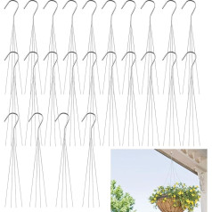 24 Inch 4 Wire Steel Hook Hangers, Wire Plant Hangers for Hanging Baskets, Pot Hangers for Plants for Indoor Outdoor Patio Garden (Pack of 24)