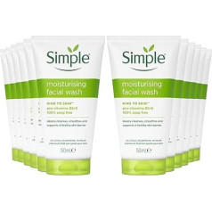 Simple Gentle to Skin Moisturising Facial Cleanser 150ml Pack of 6