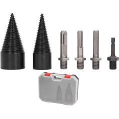 Wood Splitter Drill, Firewood Drill, High Performance Drilling Screw 42 mm + 32 mm Cone Splitter, Splitting Drill, Taper Driver Screw, Removable Screw, Cone, Firewood, Wood Column