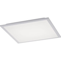 Licht-Erlebnisse Norwin LED Ceiling Light Metal White Kitchen Bathroom Bedroom W 45 cm Square 3000 K Warm White 17 W with Backlight Dining Room Ceiling Light Low Glare