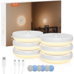 LROLTEF Night Light Backlit with Motion Sensor - Magnetic Night LED Light with Motion Sensor Indoor - Rechargeable Night Lights Night Light Night Lamp Children's Room Bedroom | Pack of 6