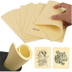 3mm Tattoo Practice Skin - 10 Pieces Tattoo Practice Skin Soft Silicone Double Sided 7.5 x 5.6 inch, 3mm Thick Tattoo Eyebrow Practice Skin for Tattoo Beginners and Experienced Tattoo Artists