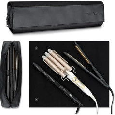 TREND-X Hair Tools Travel Bag with Heat Resistant Mat, Stylist Organizer for Flat and Curling Irons, Straighteners, Hot Hair Brushes and Hair Care Accessories (Irons are not included), black, Travel
