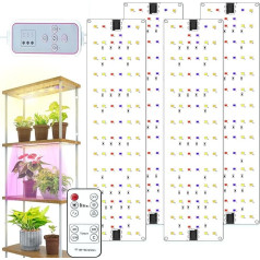 12 V 4 Pieces Full Spectrum LED Plant Light with Remote Control, Seed Start Plant Light, 316 LED Plant Light, Indoor Plant Grow Light, with 4/8/12H Timer, 10 Brightness Options