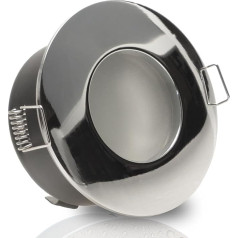Nautic IP65 Ceiling Recessed Lights Bathroom Round - Set of 2 230 V LED 5.0 W Warm White - Chrome - Recessed Spotlight for Wet Room and Outdoor Use