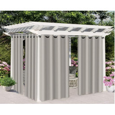 ABCCANOPY Outdoor Curtains 54 x 84 Inch Waterproof Sunscreen Patio Privacy Curtains with Eyelet for Gazebo Porch Pergola Cabana Light Grey 1 Piece