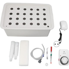Hydroponic Growing System, 24 Holes, Grey Hydroponic System Growing Box with Timer, Oxygen Pump, Hydroponic System Planter, Hydroponic System Growing Box for Herbs