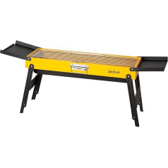 AKTIVE 63123 89 x 22 x 32 cm Enamelled Steel Folding Charcoal Grill with Side Shelves and Stainless Steel Grill Portable Design Ideal for Garden and Camping