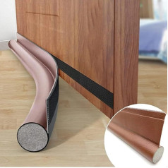 HKDZ Zugluftstopper für Türen, Grau, 2 Stück, 99 cm, Zugluftstopper für Türen, Geräuschblocker, Tür-Zugluftstopper, Fenster, staubdicht, abnehmbar, waschbar, verstellbar, Braun