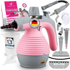 Neighbour's Friend® Handheld Steam Cleaner in Pink - Powerful Steam Cleaner Handheld Device I Steam Duck with 350 ml Tank, Steam Regulation & Attachments for Household, Windows, Upholstery & More