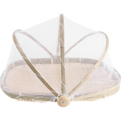 Happyyami Wicker Cover for Bread Serving Tray Woven Food Tent with Lid Vegetables Fruit Food Food Meal Picnic Basket for Kitchen