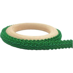 Blausky 3 m x 1.2 cm Braided Gimp Trim, Vintage Polyester Trim, Centipede Braided Lace Ribbon, Twist Cord, Trim, Decorative Ribbon for Sewing, for Skirt, Sweater, Collar, Sleeves, Side, Curtain, Green