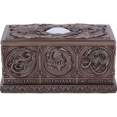 Nemesis Now Dragons of the Sabbats Tarot Box 14.5cm Resin Bronze Anne Stokes Fantasy Giftware Tarot Card Box Bronze Storage Box Cast From Finest Resin Hand Painted