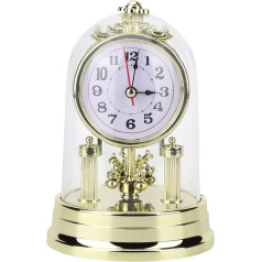 Mantel Clock Table Clocks for Living Room Decor, European Retro Style, Golden Table Clock, Silent Table Clock for Living Room, Bedroom (Gold)
