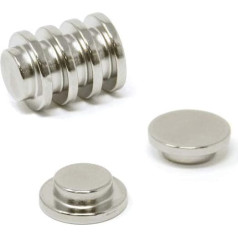 Magnet Expert® 15mm dia x 5mm thick N42 Neodymium Top Hat Magnet - 3.2kg Pull ( Pack of 4 )