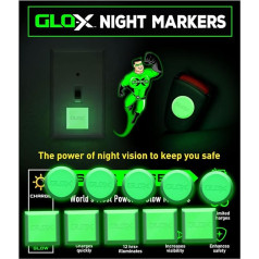 GLO-X Night Markers Glow in the Dark: Safety Points Glow Up to 12 Hours