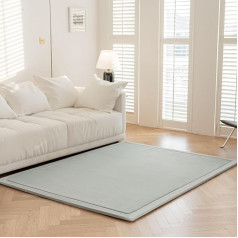 IOTXY Coral Velvet Rug for Children - Velvet Mat, Crawling Rug Baby, Crawling Blanket for Children's Room and Living Room, Silver Grey, 150 x 150 cm