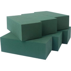 Ximoryn Flower Foam Blocks, 6 Pack Green Wet and Dry Floral Foam for Fresh (22 x 10 x 7 cm) and Artificial Flower Arrangements, Plant Foam, Florist Supplies for DIY, Art,