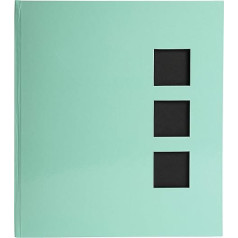 Exacompta Aquarel 16663E Premium Photo Album with 60 Black Pages Perfect Photo Book for DIY Including Crystal Box Pastel Colour Light Green