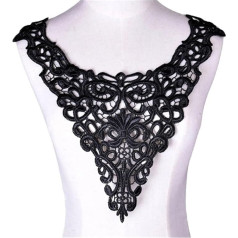 Blumen Zum AufbüGeln Schwarze Stickerei Venise Spitze Ausschnitt Kragen Verzierung Nähen Applikationen Borten Spitze Stoff Kleid Zubehör Scrapbooking(33)