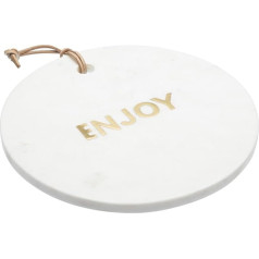 Artesà Round Marble Cheese Board / Serving Platter with Decorative 'ENJOY' Lettering, 25.5 cm (10