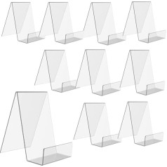 Transparenter Buchständer aus Acryl mit Ledge, transparenter Buchhalter, Präsentationsständer zum Präsentieren von Bildern, Büchern, Kochbüchern, Speisekarten, Notenblättern, CDs, Notizbüchern,