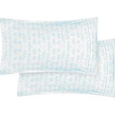 Elegant Comfort Ultra Soft Set of 2 Sea Wave Print Pillow Cases 1500 Premium Microfiber Hotel Quality Soft and Smooth Envelope Closure 2 Piece Pillow Cases Standard/Queen, Wave Aqua