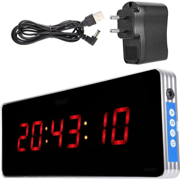 Digital Wall Clock, Table Clock with Temperature Display, Timer, Calendar, Digital Clock, Frame Wall Clock for Room Office (36 x 13 x 3 cm, Clock, Minutes, Seconds, Digital Display)