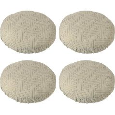 PATIKIL Stool Covers Round 4 Pieces Elastic Bar Stool Covers Washable Chair Cushions Stretch Bar Chair Seat Cover for 14-18 Inch Chairs,Brown