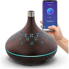 InLine SmartHome Aroma Diffuser for Essential Oils, 400 ml, Ultrasonic Humidifier, Room Fragrance, Air Freshener for Bedroom, Office, Ambience Light, Timer, Compatible with Alexa/Google Home, 40154