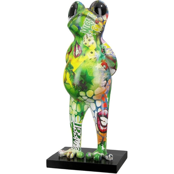 Casablanca Decorative Animal Figure Sculpture Frog - Modern Art Decoration Made of Resin - Street Art Design - Multicoloured Height 30.5 cm