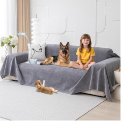 Loiion 100% Waterproof Sofa Cover for Dogs, 3-Seater Sofa Throws, Double-Sided Waterproof, Pet-friendly & Non-Slip Furniture Cover, Perfect Protection for Your Furniture, Grey, 340 x 180 cm