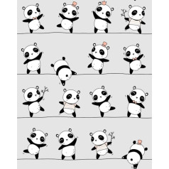 100% Cotton Children's Fabric with Panda Pattern for Handicrafts & Sewing, Sold by the Metre