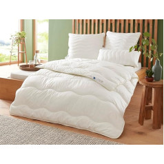 Badenia Trendline Eco Duvet, Aerelle Blue Mono, 135 x 200 cm, White, Oeko-Tex Certified, Produced according to German Quality Standard