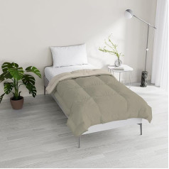 Italian Bed Linen Winter Duvet, Two-Tone, Taupe/Cream, 200 x 200 cm