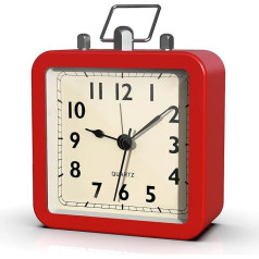ZONJIE Leiser Wecker – nicht tickender Retro-Wecker mit Licht und Schlummerfunktion, batteriebetriebener, analoger Wecker, altmodische Nachttischuhr