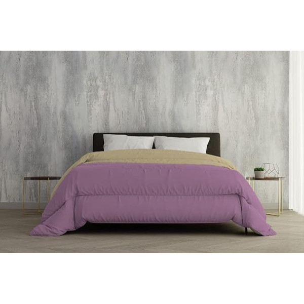 Piumino-Rosa/Beige-2P Winter Duvet, Microfibre, Pink/Beige, 250 x 200 cm