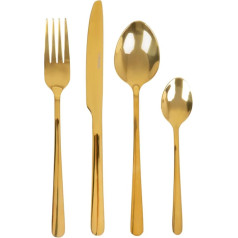 Lugano 24-Piece Stainless Steel Cutlery Set - Elegant Cutlery with Knife, Fork, Spoon, Teaspoons - Cutlery for Home, Event, Restaurant - Set for 6 People - Gold
