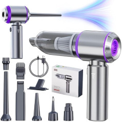 Portable Handheld Vacuum Cleaner Wireless Vacuum Cleaner 15000Pa Car Vacuum Cleaner Strong with USB Quick Charge & 6000 mAh Battery, 4-in-1 Multifunctional Vacuum Cleaner for Car/Office/Home