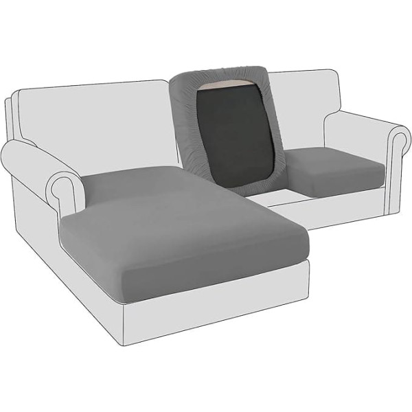 Velvet Sofa Cover Stretchy Protective Cover Replacement Single Cushion Covers (Large, 3 Seater, Dark Grey)