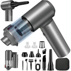 JUGVOLX Handheld Vacuum Cleaner 4-in-1 Car Vacuum Cleaner 16000Pa Mini Handheld Vacuum Cleaner Battery Wireless, 2-Speed 200,000 RPM Electric Dust Blower with Brushless Motor and LED Light for Car