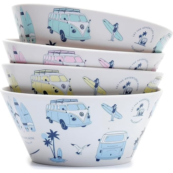 Puckator Set of 4 RPET Bowls - Explore - Volkswagen T1